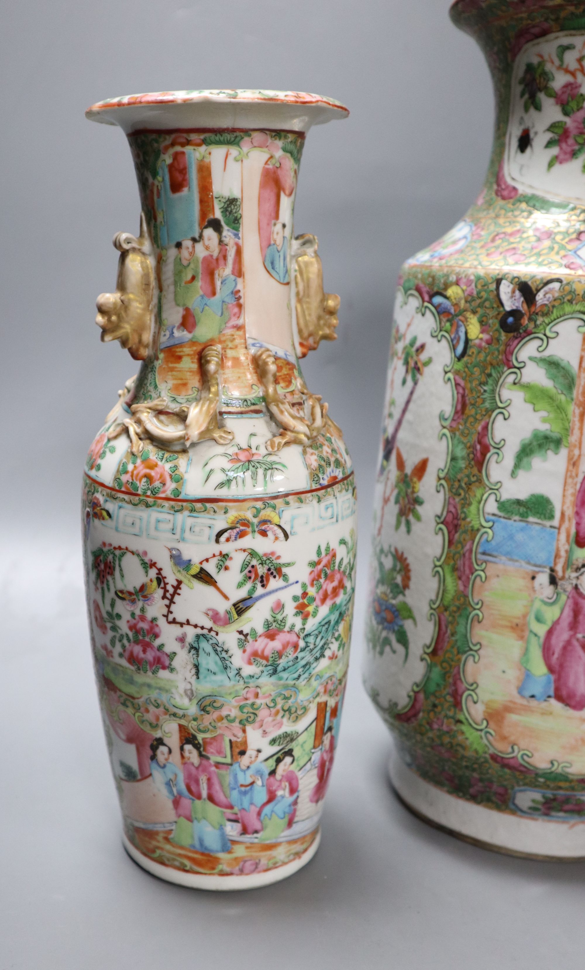Two Chinese famille rose vases, late 19th century